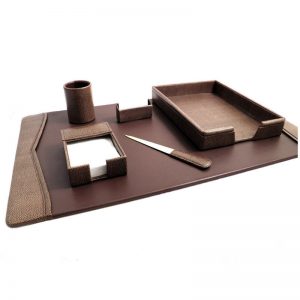 Fossil Leather Desk Set